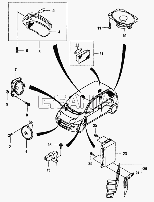 Daewoo Matiz II Схема Электрические приборы-91 banga.ua